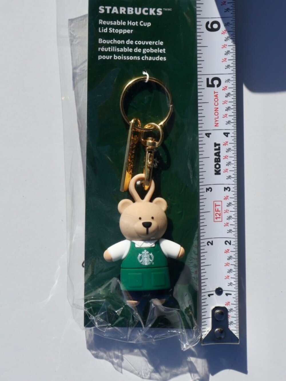 NWT Starbucks Bearista Reusable Hot Cup Lid Stopper Keychain 2025 - Picture 5 of 7
